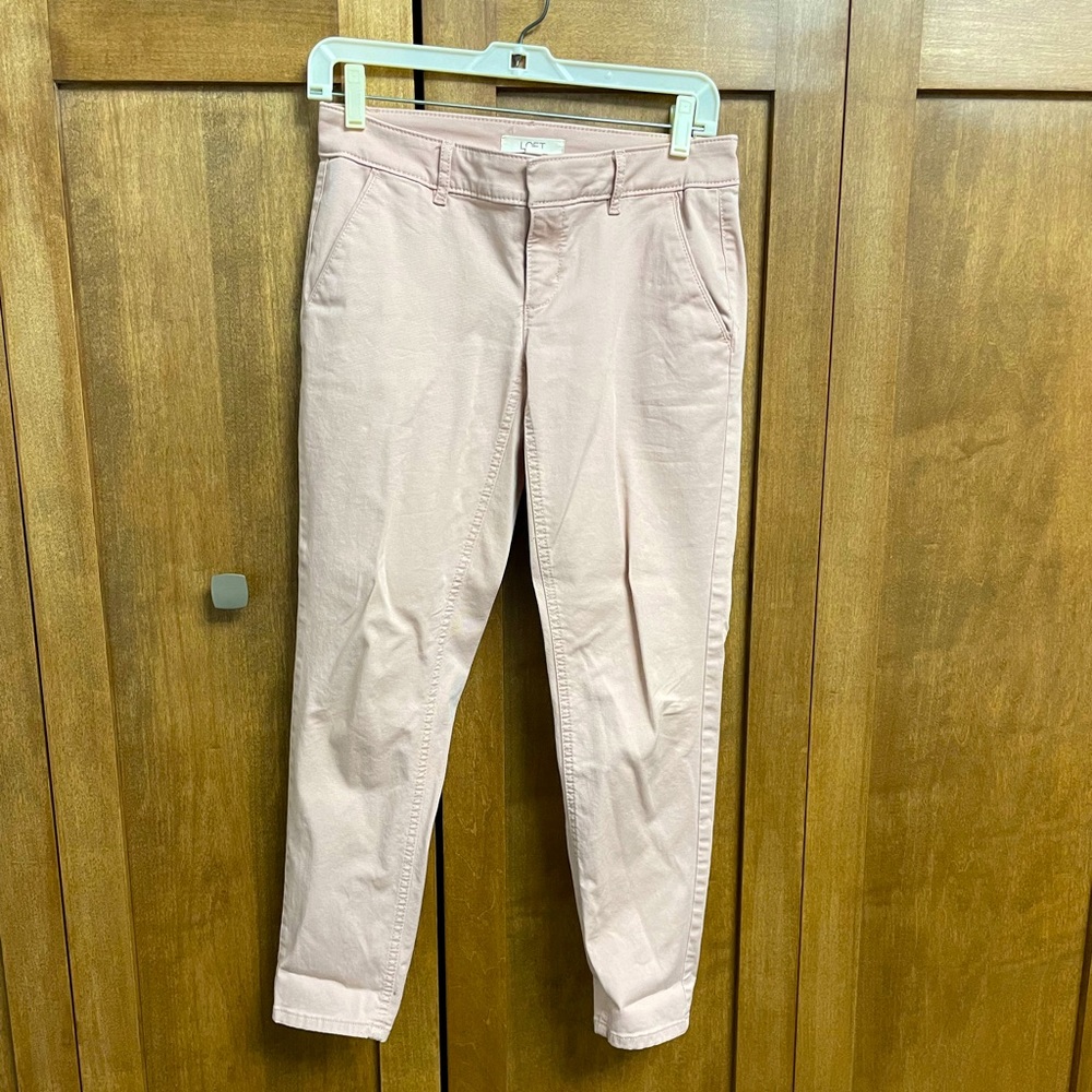 LOFT Dusty Pink Ankle Chinos